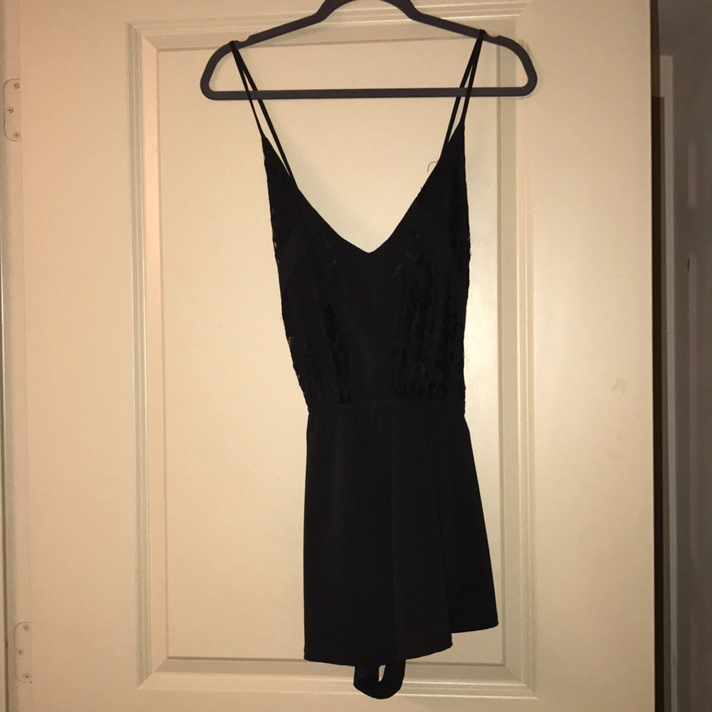 Nasty Gal black Romper with pockets!!